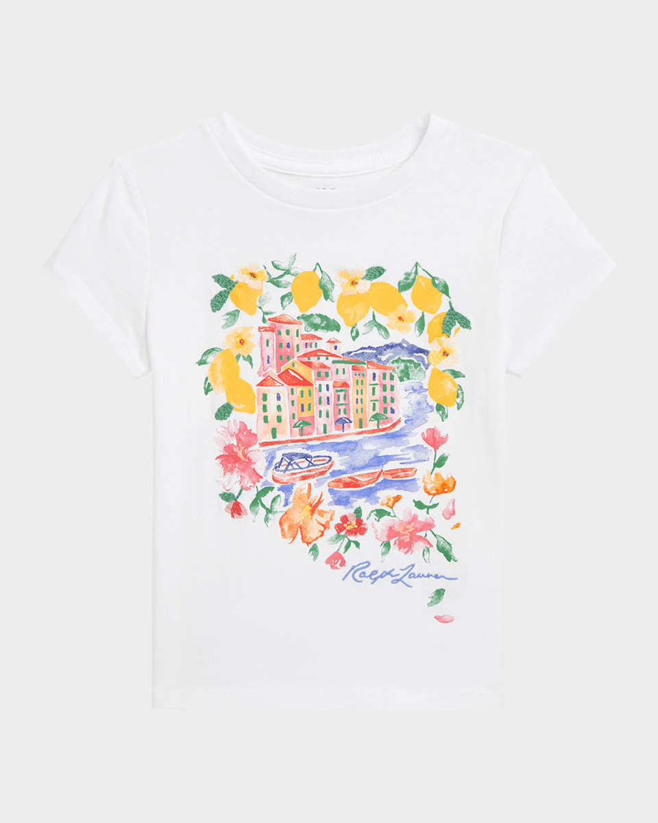 Girl's Italian Riviera Printed T-Shirt, Size 2-6X